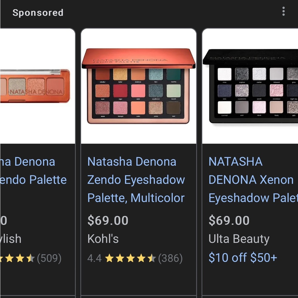 Natasha denona zendo eye pallete, new im box $69 at ulta